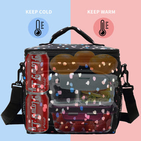 FlowFly lunch bag with dual side mesh pockets for bottles or drinks