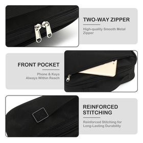 FlowFly side pocket demonstrates space for water bottle or ice pack.