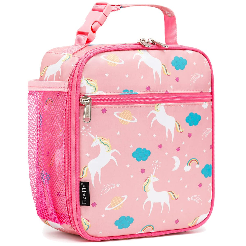 FlowFly Kids Lunch Box front view showing durable insulated exterior and easy-to-clean surface