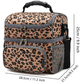 FlowFly leopard lunch bag bottom compartment for meals and containers