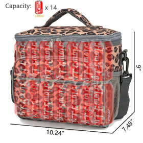 FlowFly leopard lunch bag interior insulation preserves temperature for meals on the go