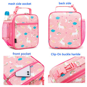 FlowFly lunch bag front pocket detail for snacks or notes