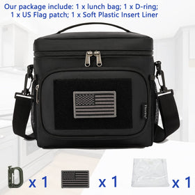 FlowFly tactical lunch bag shows large capacity and multiple pockets for essentials