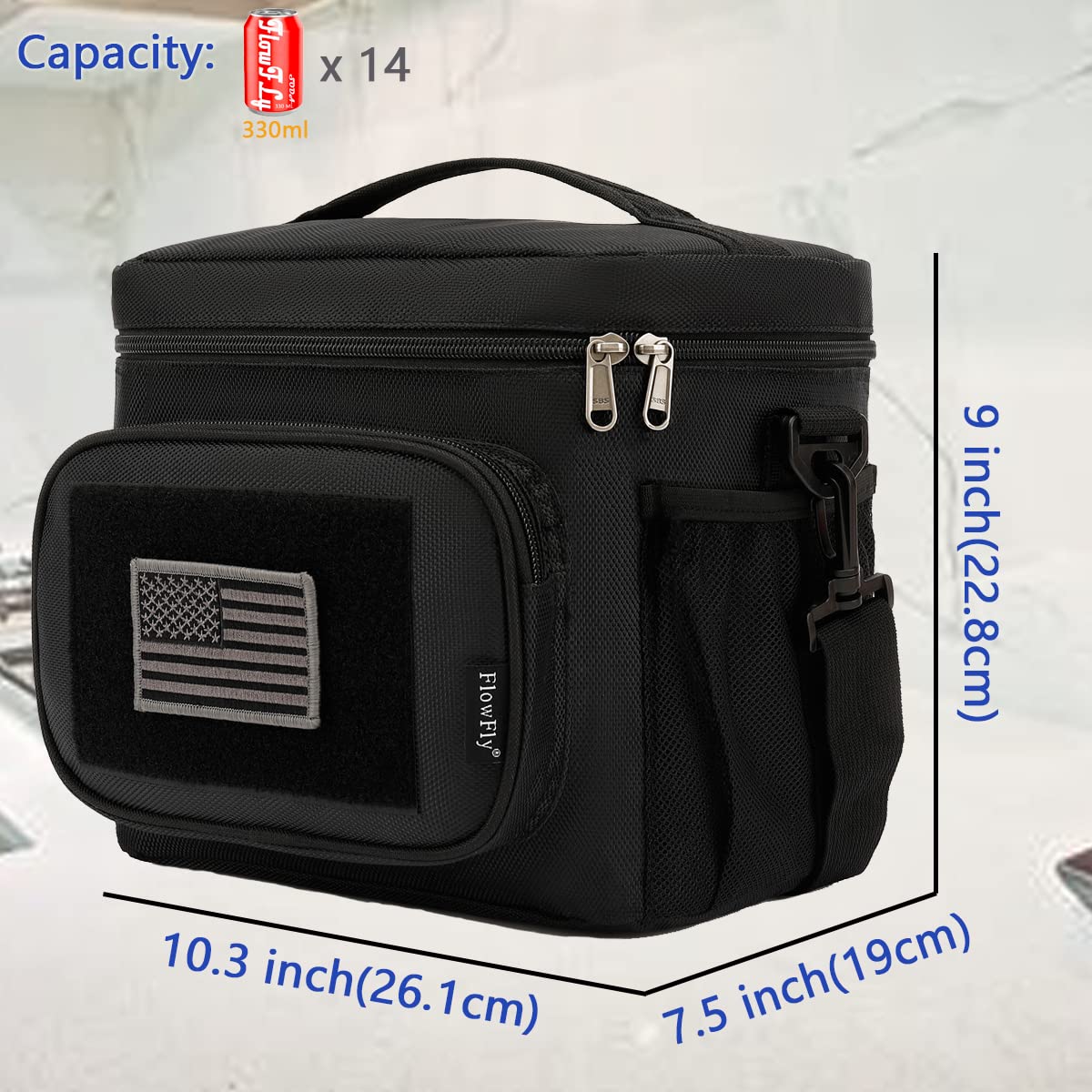 FlowFly lunch bag with leakproof liner for easy cleanup after meals