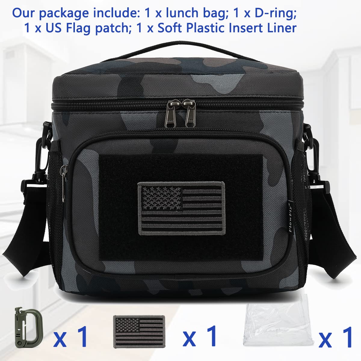 FlowFly lunch bag insulation foam demonstrates triple temperature protection.