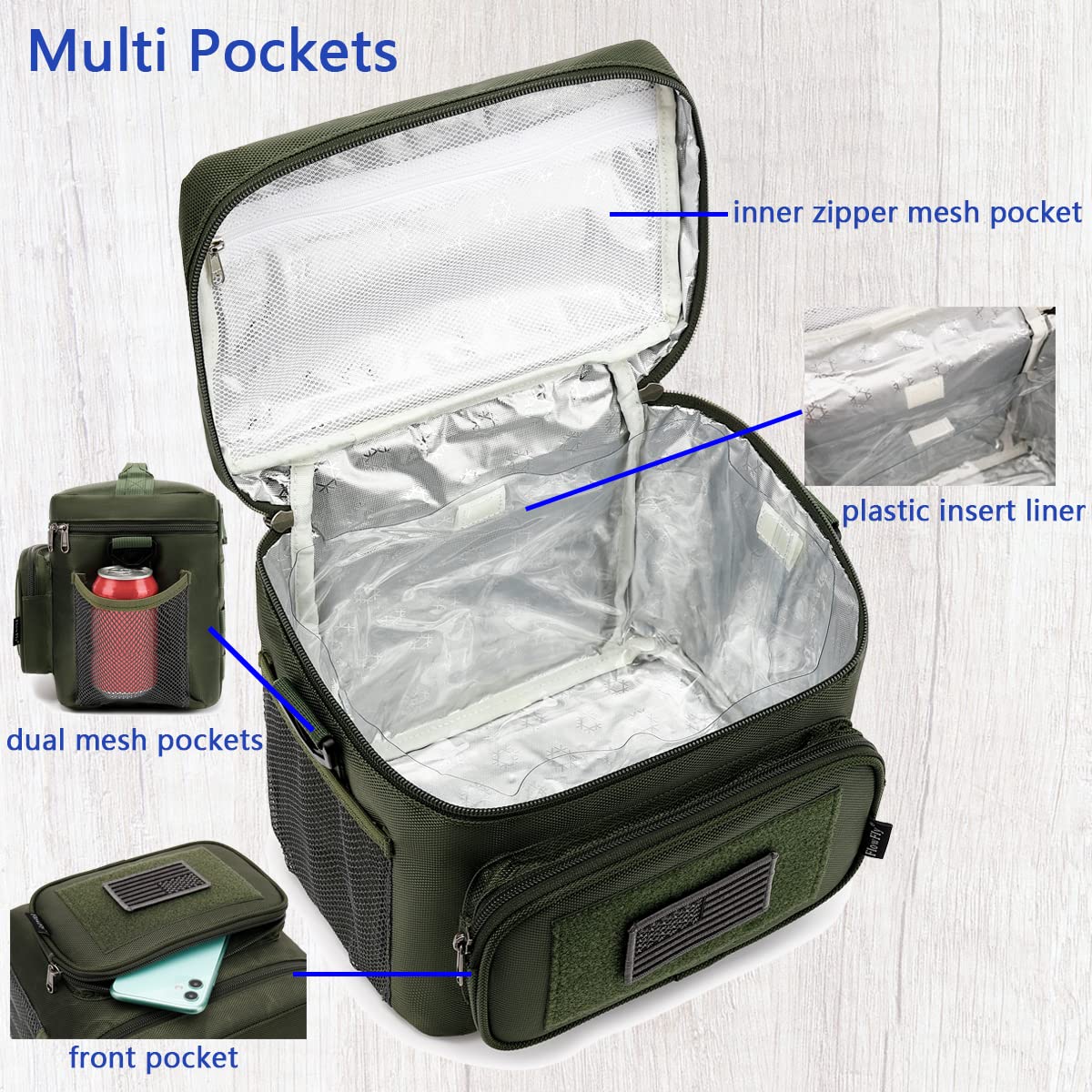 FlowFly lunch bag top view reveals compact design and grab-and-go ease