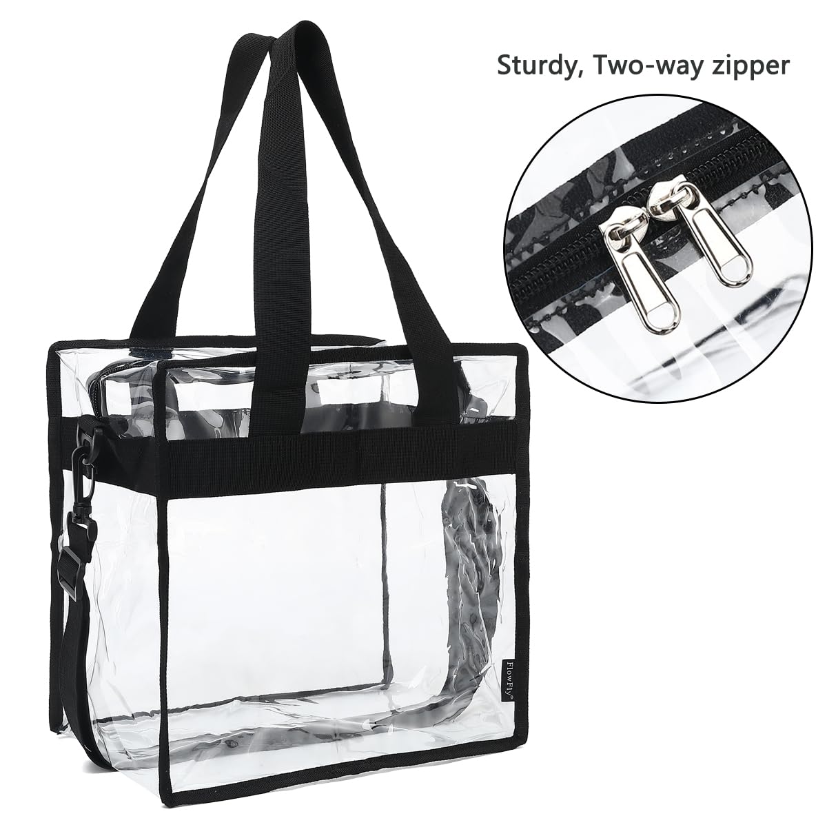 FlowFly bag shown in work, school, and picnic use cases.