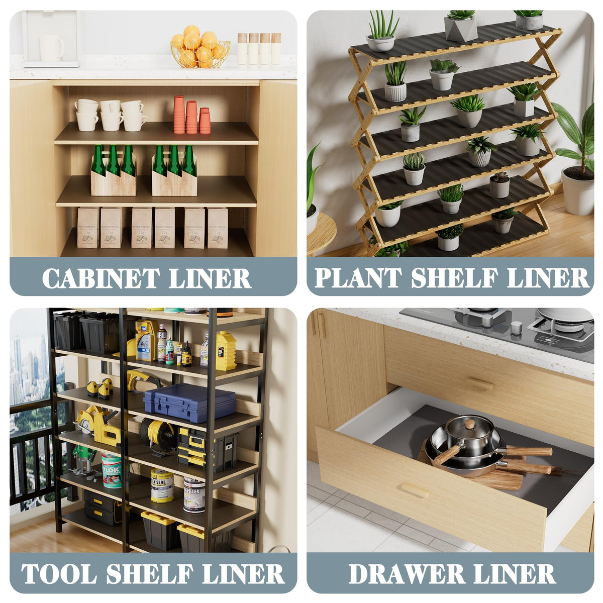 FLPMIX liner provides waterproof protection, preventing spills from reaching shelves.