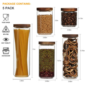 Flrolove kitchen jars with airtight seal for dry goods