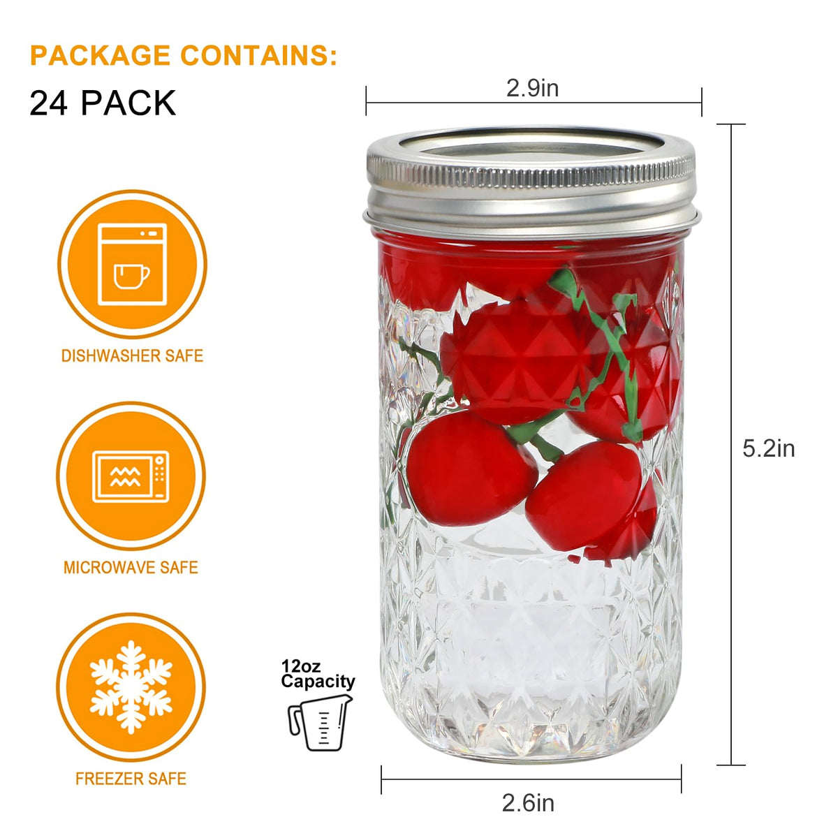 Flrolove wide-mouth jars with silver lids ready for preserving honey and jams.