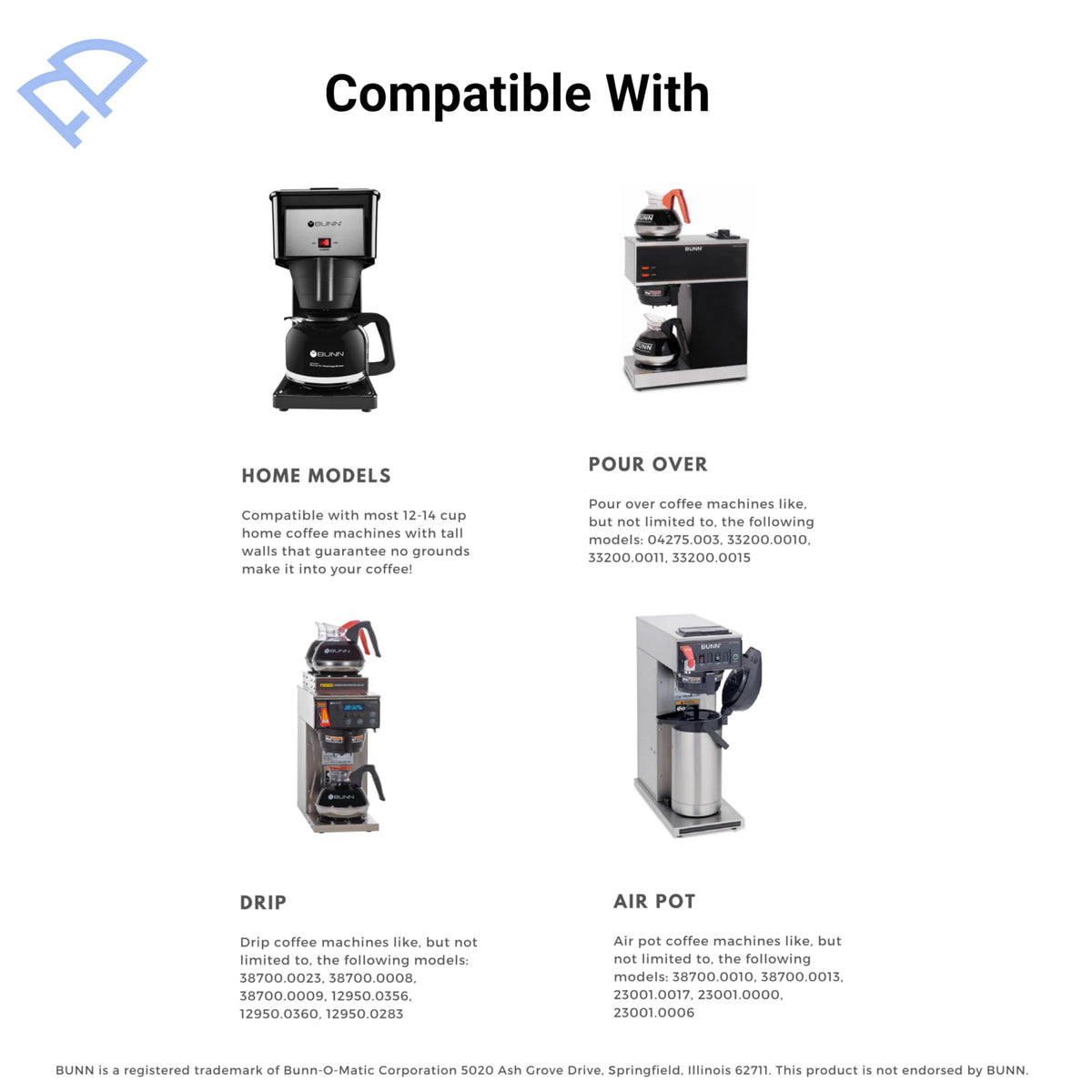 FLTR PUR filters compatible with Bunn, Wilbur Curtis, Fetco and more
