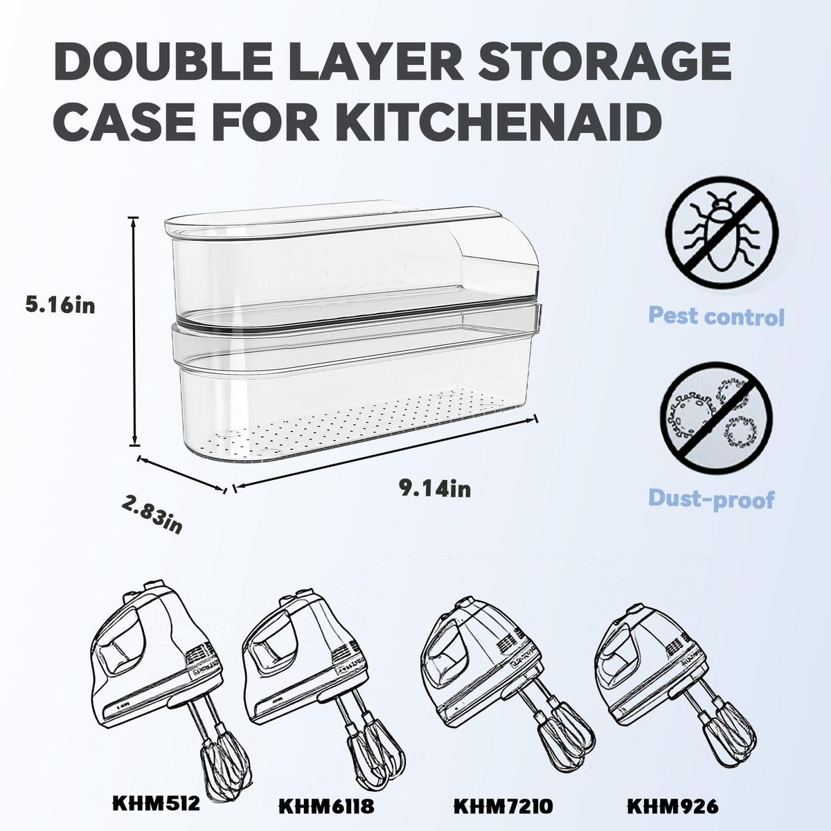 Flybok khm storage case open inside reveals mixer secured with accessible accessories