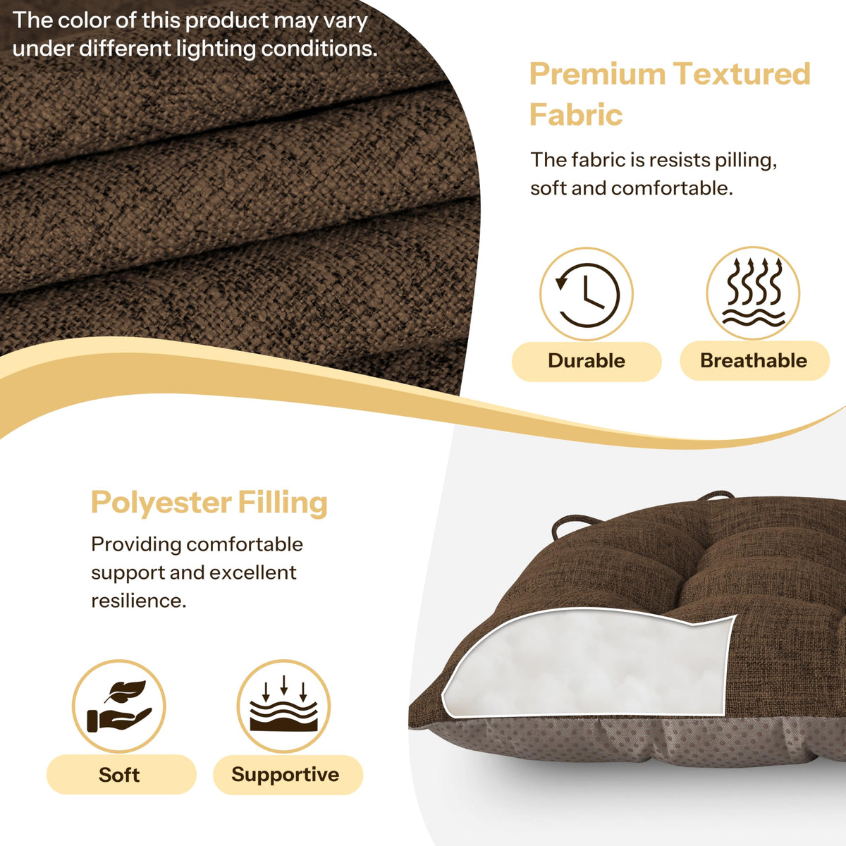 Close-up of reinforced tie straps on FlyGulls cushions for durability