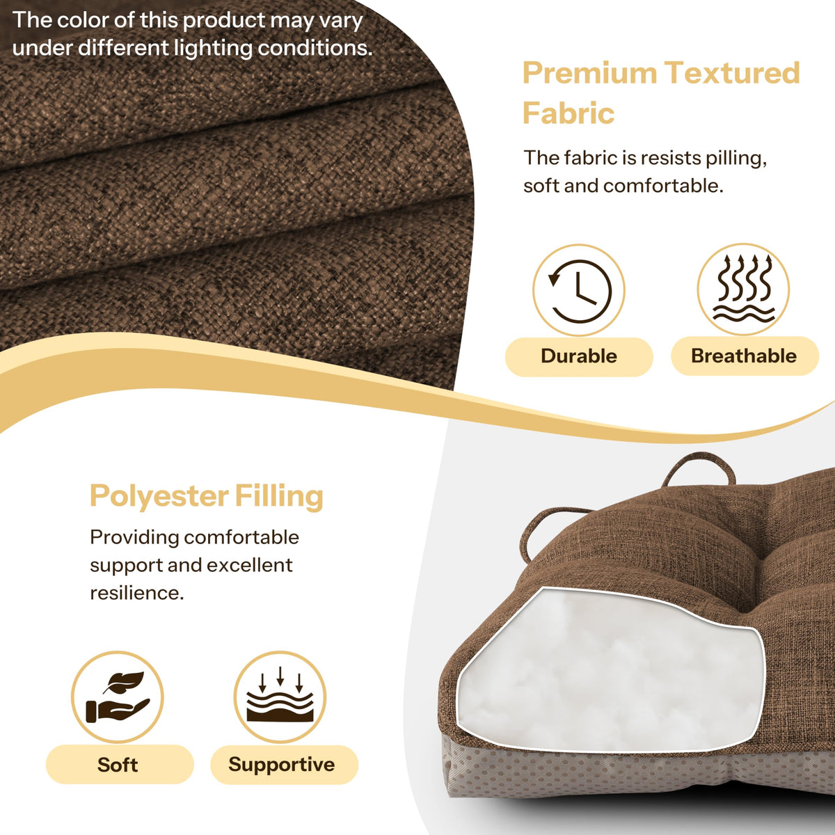 FlyGulls cushions feature non-slip backing to keep seats in place.