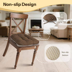 FlyGulls tufted chair cushions prevent foam clumping for lasting even support.