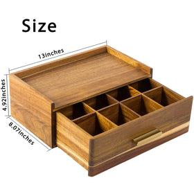 FLYIEE Acacia wood tea station top platform provides extra space and display value.