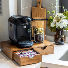 FLYIEE tea bags and sugar organizer keeps essentials within reach.
