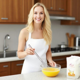 FLYINGSEA ergonomic-handle whisk provides comfortable whisking and precise control