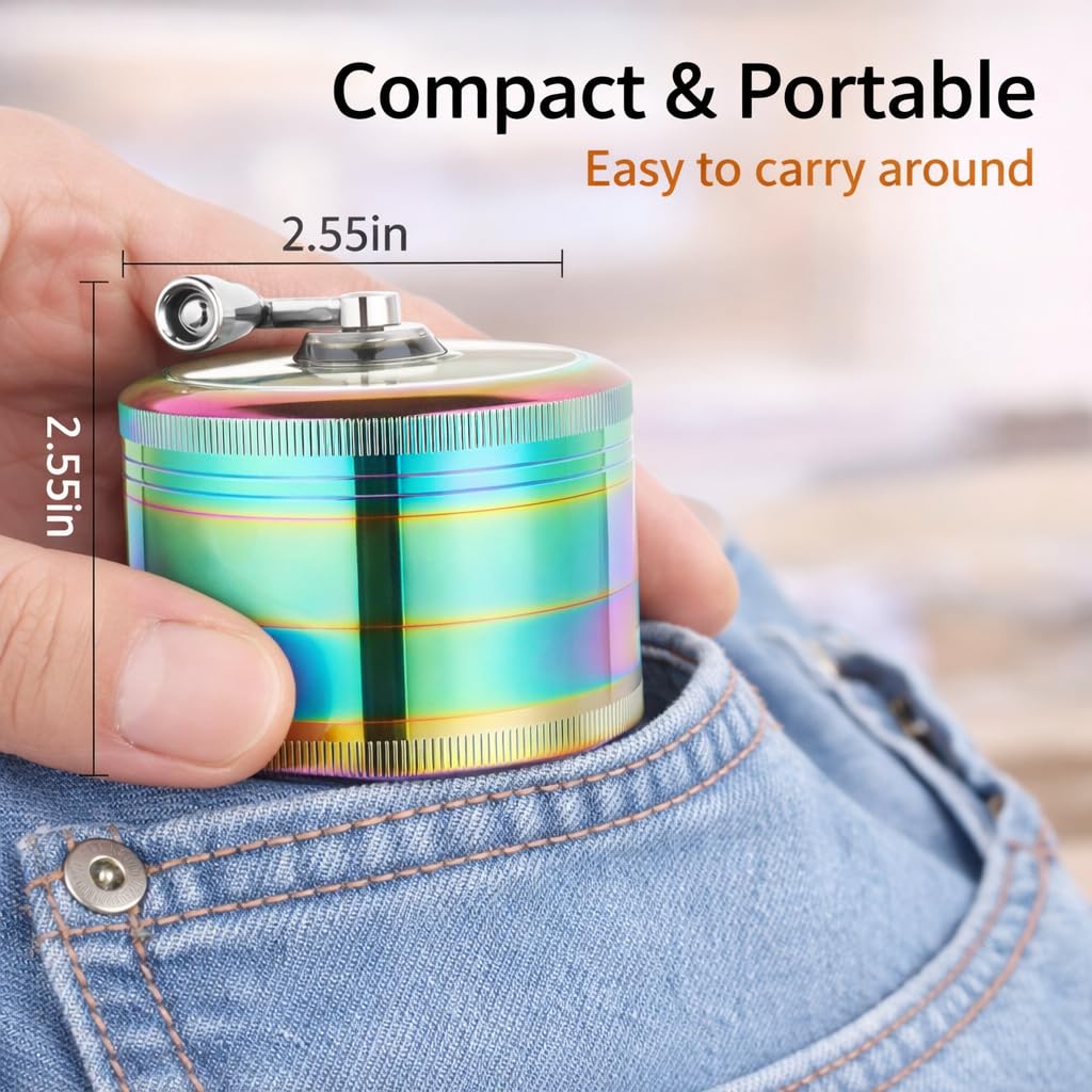 FMDFMD aluminum spice grinder mill with handle for easy cleaning and portability.