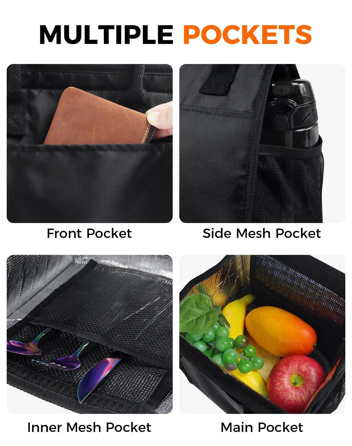 Fmeida lunch bag durable handle for comfortable carrying at work.