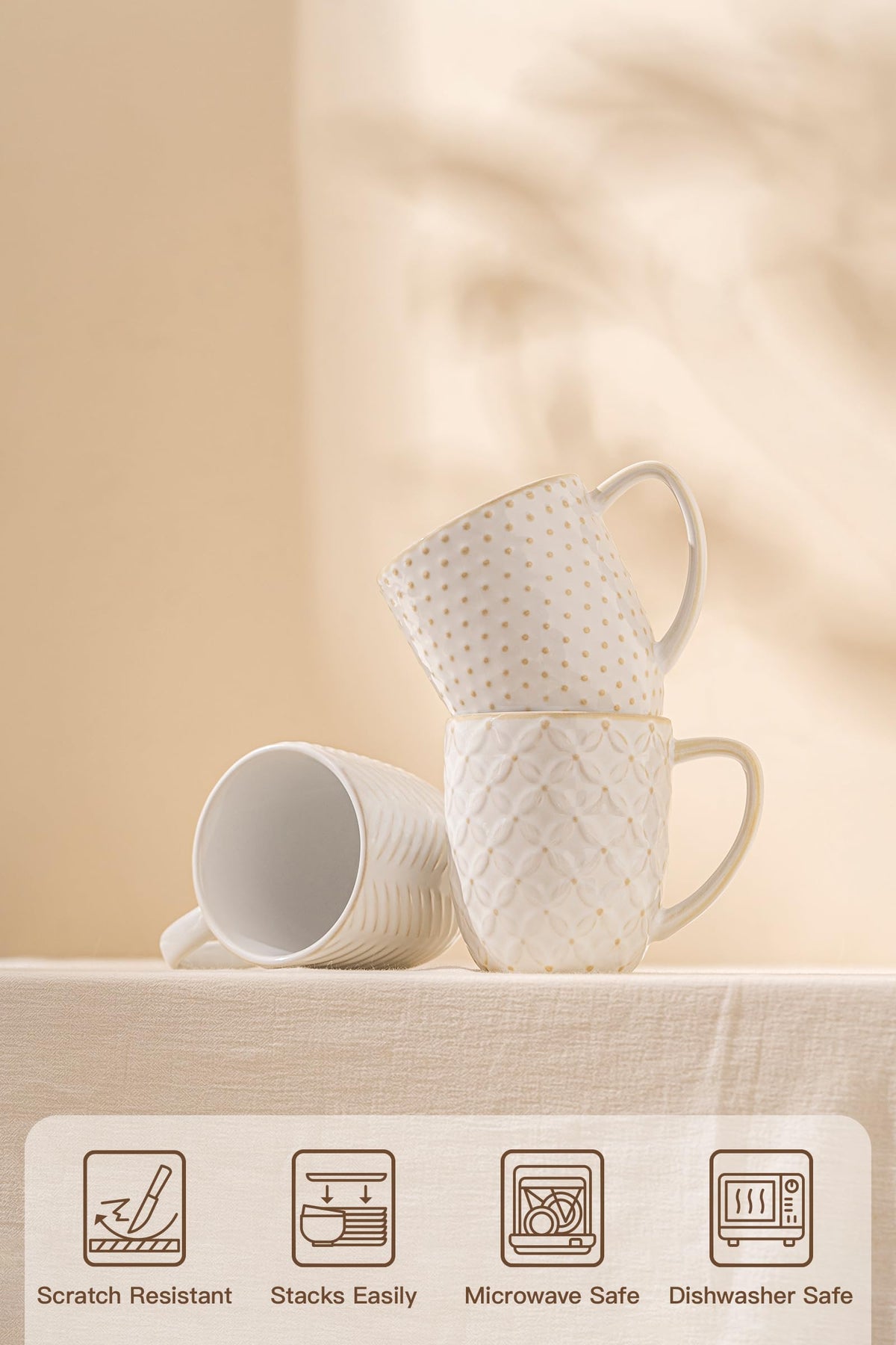 FOBENTA Arctic White ceramic mug for everyday tea and coffee rituals