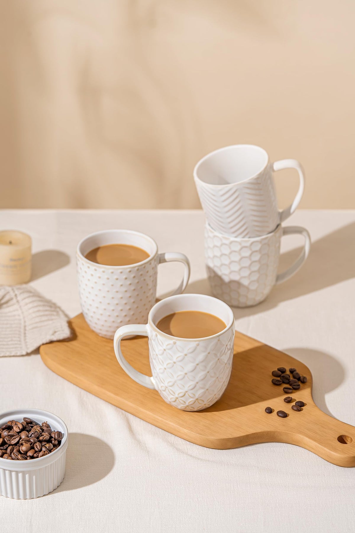 FOBENTA four-mug set shown for a cozy morning moment