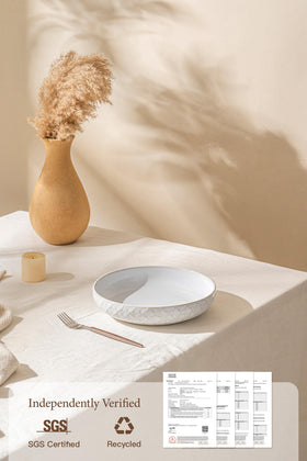 FOBENTA dining table setup with pasta bowls for everyday elegance