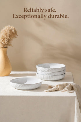 FOBENTA bowls shown in kitchen use, microwave and dishwasher safe for busy homes