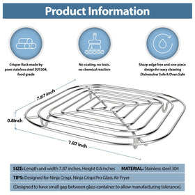 Foboko Crisper Rack for Ninja Crispi Pro AS101, top view highlights seamless welding.