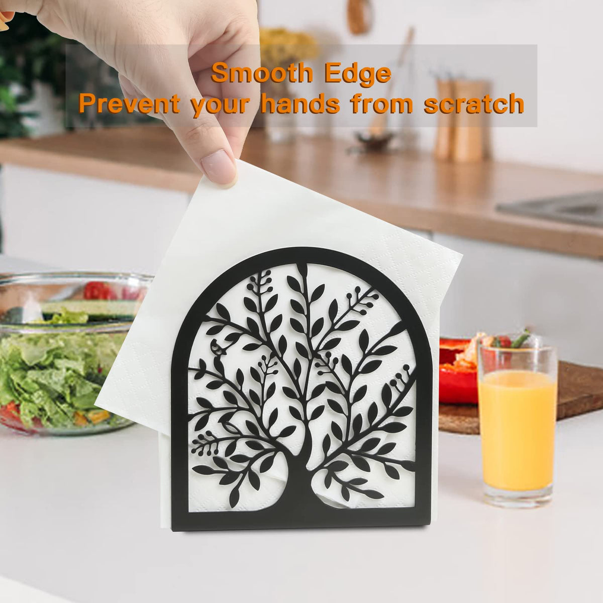 Fobule anti-slip base keeps napkin stand in place during meals.