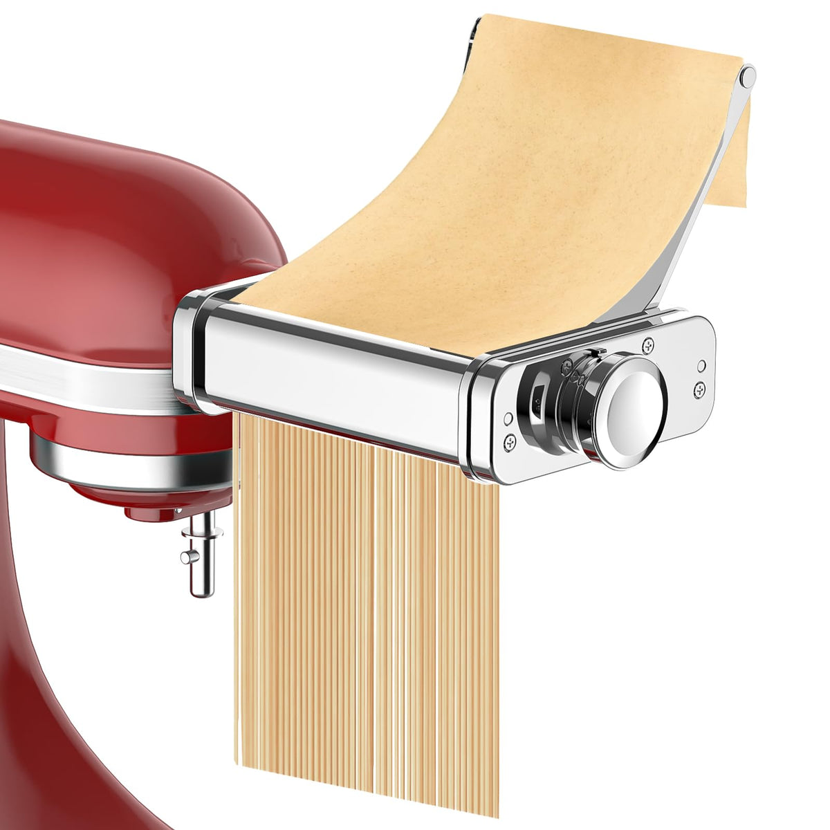 FOCOllK 3-in-1 pasta attachment for KitchenAid, versatile for sheets, spaghetti, and fettuccine.