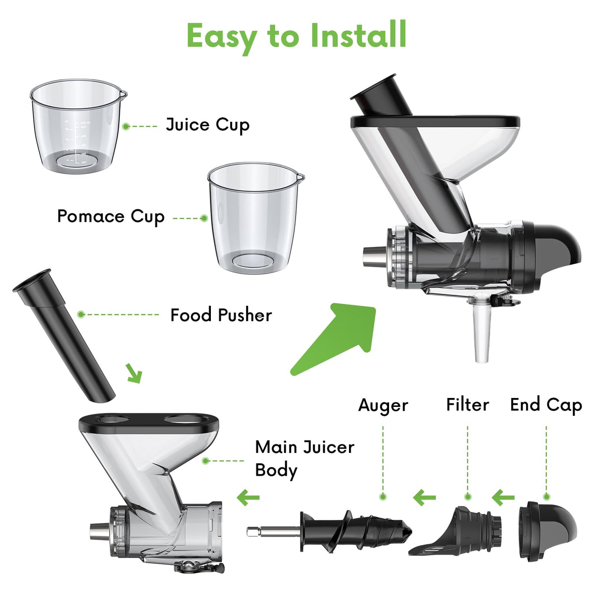 FOCOllK auger technology design supports higher juice yield.