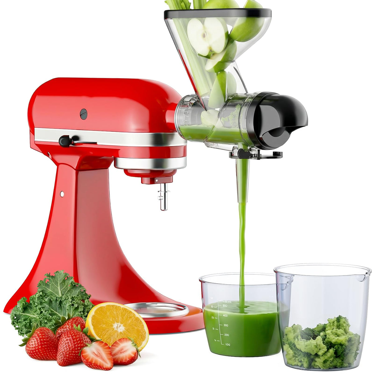 FOCOllK juicer attachment close-up showing durable build for kitchen use.