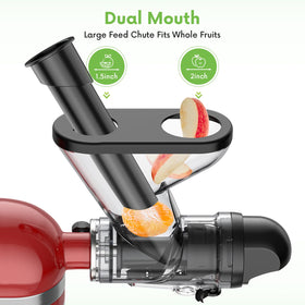 FOCOllK juicer attachment on a KitchenAid mixer during juice prep.