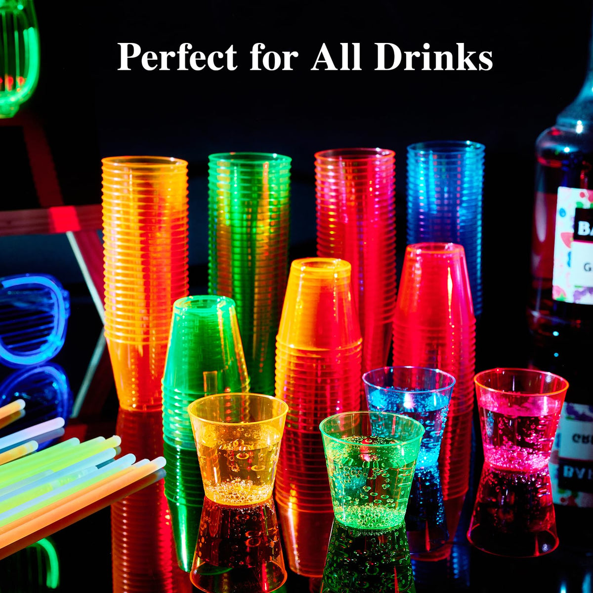 FOCUSLINE pink neon shot glass helps identify drinks at parties.
