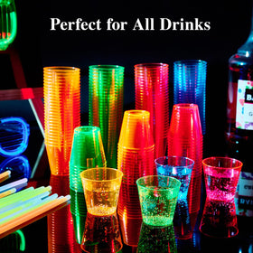 FOCUSLINE pink neon shot glass helps identify drinks at parties.