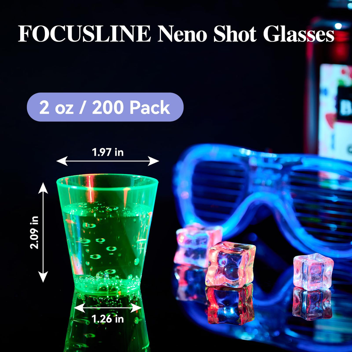 FOCUSLINE BPA-free 2oz shot glasses are durable and ideal for multiple servings