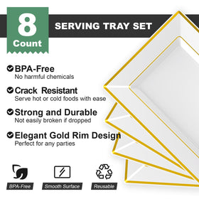 FOCUSLINE disposable platters, BPA-free, safe for guest service at parties.