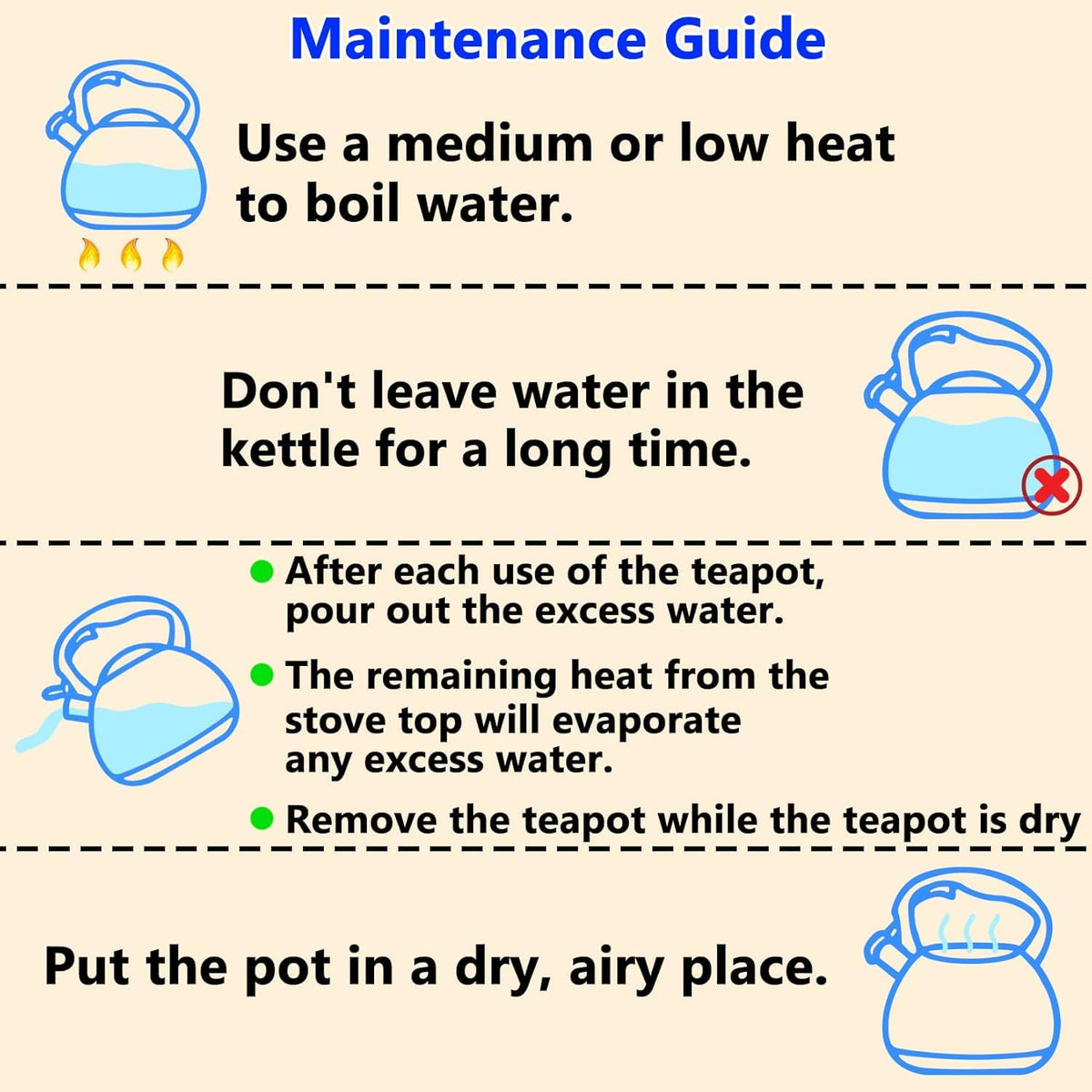 Foedo Tea Kettle easy to clean and maintain inside and out.