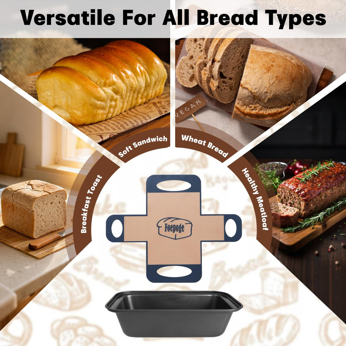 Foepoge easy-release liners enable clean, intact loaf removal.