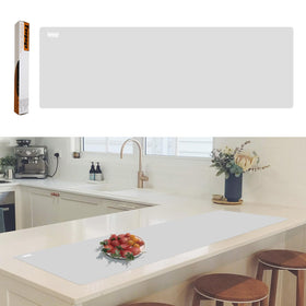Foepoge large silicone mat on countertop provides heat protection and wide prep space.