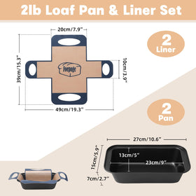 Foepoge loaf pan inner dimensions show precise 9 x 5 inch cavity.