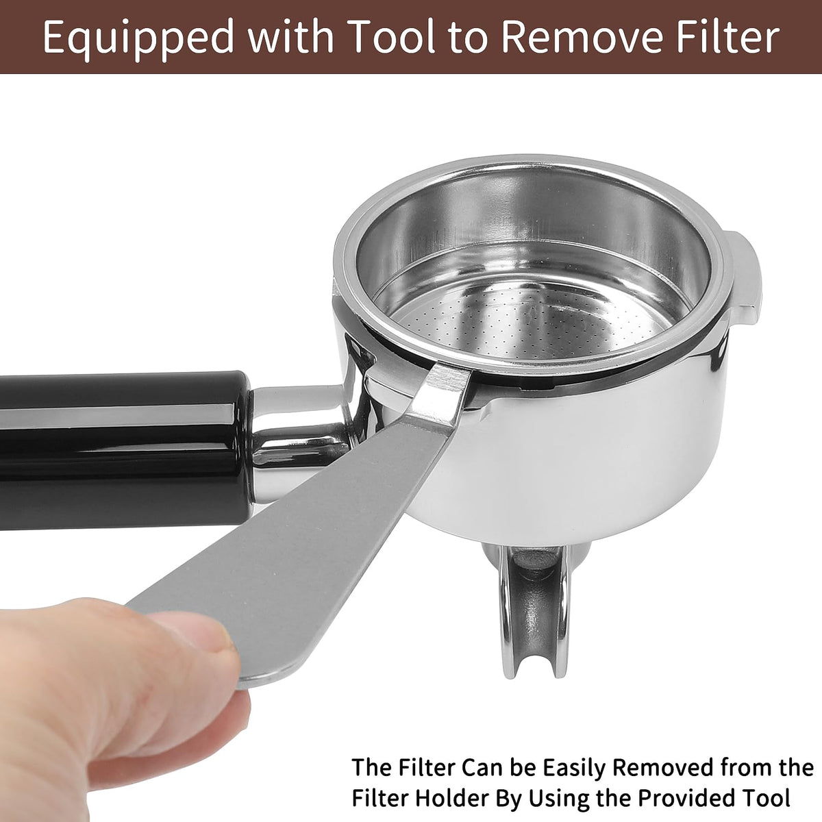 Fogkay ergonomic portafilter handle for a comfortable grip