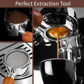 Fogkay portafilter in action shows controlled flow and crema.