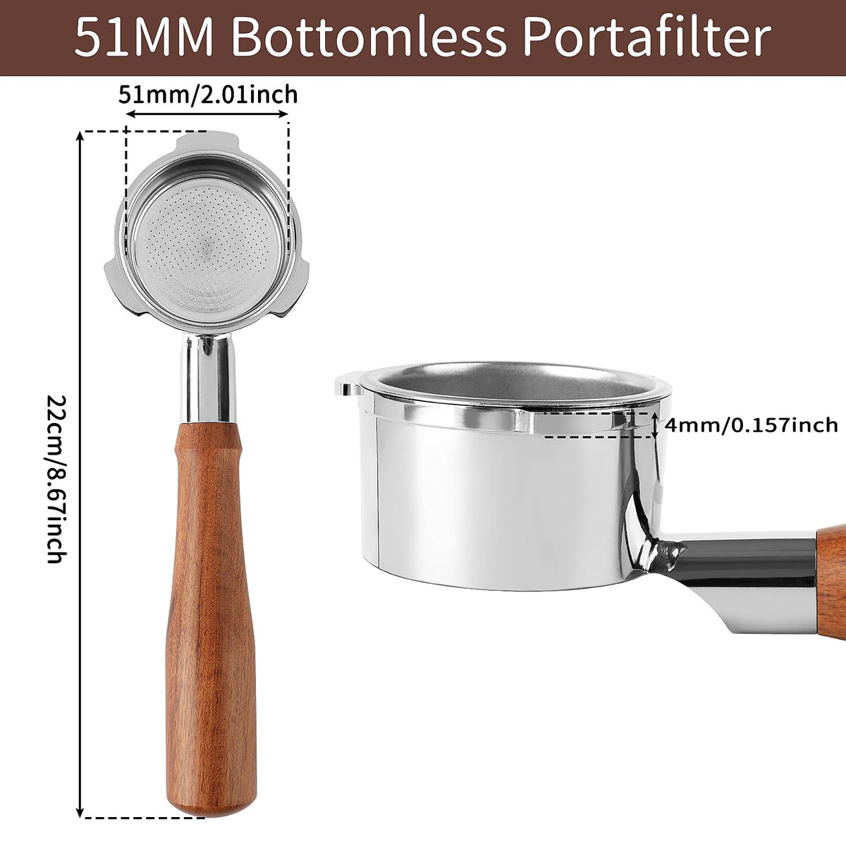 Fogkay puck screen and 2-cup basket promote even water distribution.