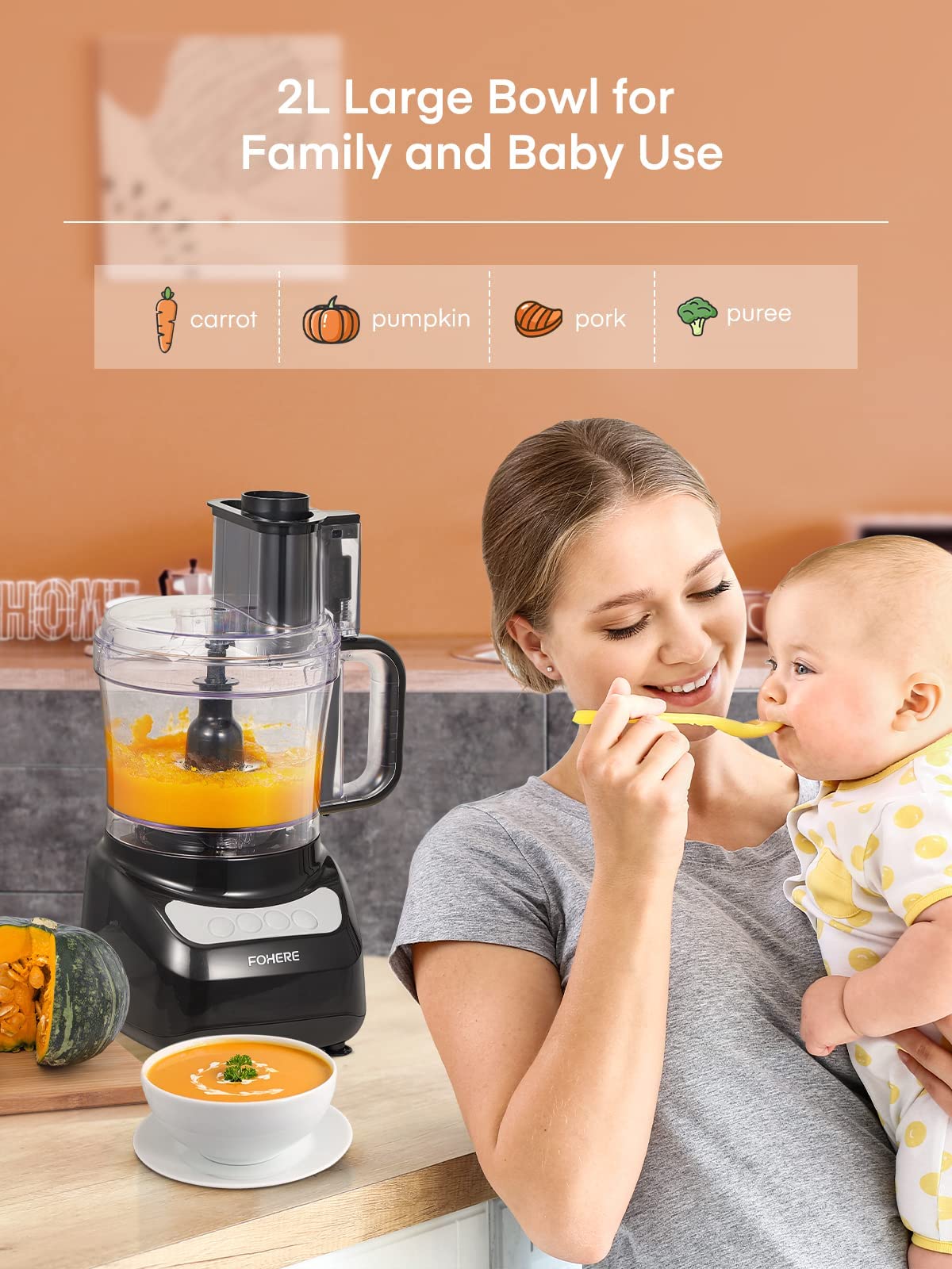 FOHERE plastic S-blade for dough and light prep tasks