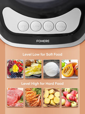 FOHERE wide chute attachment for feeding large ingredients quickly