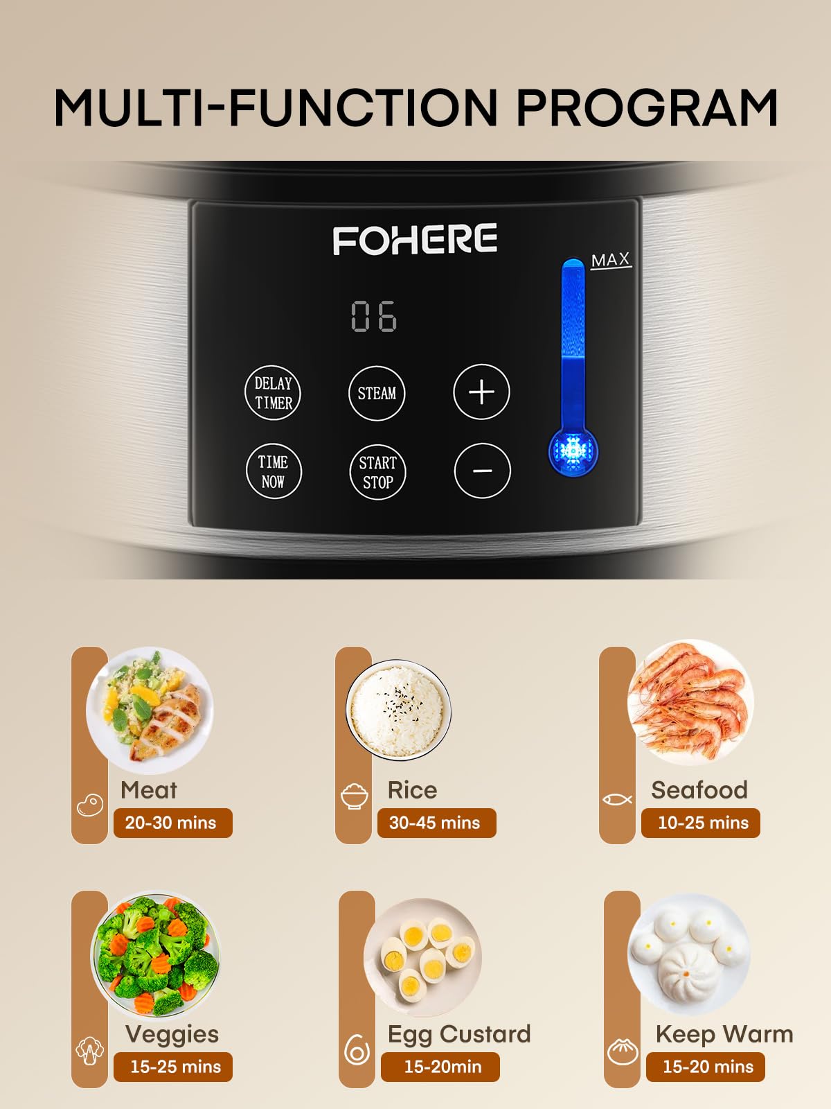 FOHERE anti dry burn basket ensures safe, reliable steaming
