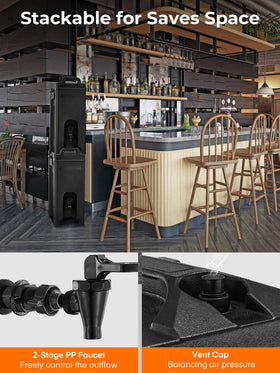 FOHERE dispenser at catering setup for outdoor off-grid beverage service.