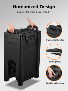 FOHERE 5 Gal stackable design enables multi-drink stations at weddings.